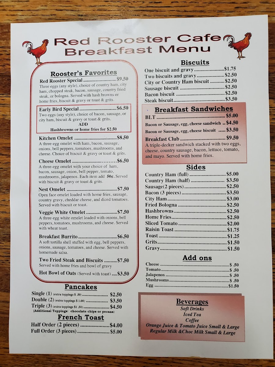 Red Rooster Cafe Menu-2
